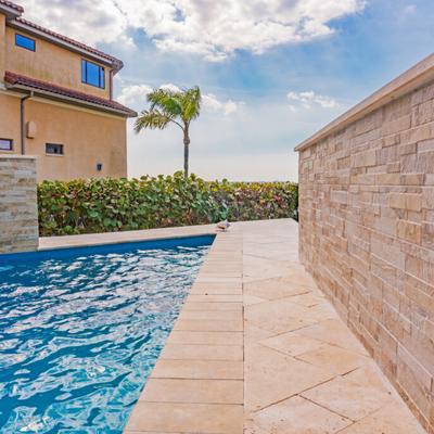 Aquabella Petra Beige 6x24 Porcelain Pool Tile - Hover