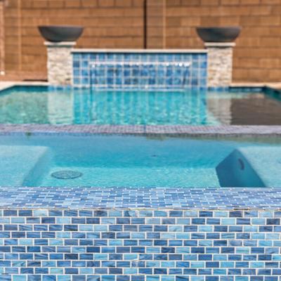 Aquabella North Seas Arctic 1x2 Glass Mosaic 12"x12" Pool Tile (NS-1225) - Hover