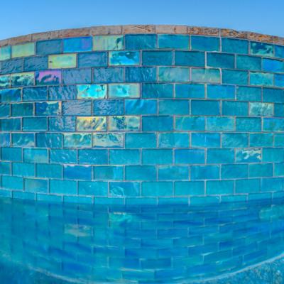 Aquabella Lunar Crescent 2x4 Glass Mosaic 12"x12" Pool Tile - Hover