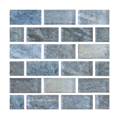 Aquabella Manhattan Union Square 1x2 Glass Mosaic 12"x12" Pool Tile