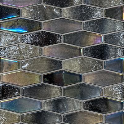 Aquabella Aloha Kona Border Hex Glass Mosaic 12"x12" Pool Tile