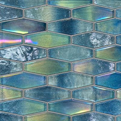 Aquabella Aloha Maui Border Hex Glass Mosaic 12"x12" Pool Tile