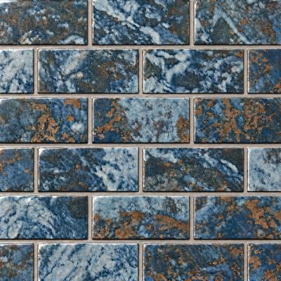 Aquabella Abyss Alexandria 1x2 Porcelain Mosaic 12"x12" Pool Tile (AY-1223)