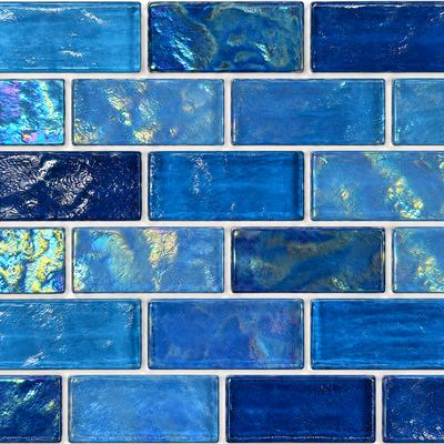 Aquabella Aurora Borealis Mystic 1x2 Glass Mosaic 12"x12" Pool Tile (AB-1212)