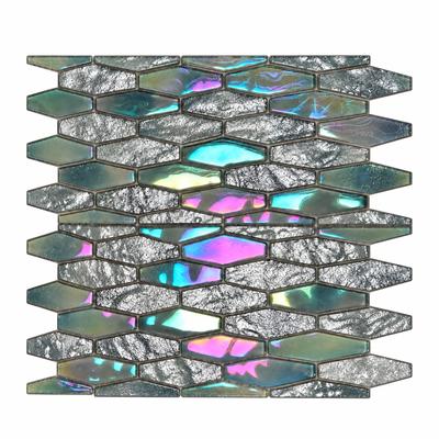Aquabella Aloha Maui Border Hex Glass Mosaic 12"x12" Pool Tile