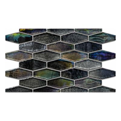Aquabella Aloha Kona Border Hex Glass Mosaic 12"x12" Pool Tile