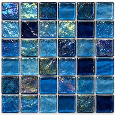 Aquabella Aurora Borealis Mystic 1x1 Glass Mosaic 12"x12" Pool Tile (AB-1112)