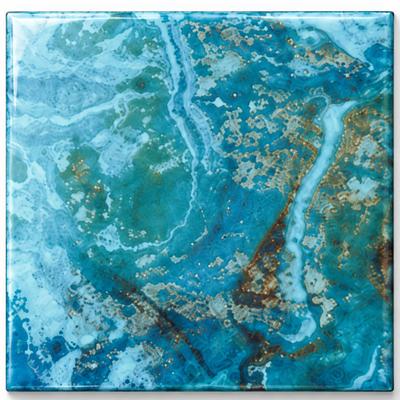 Aquabella Agate Larimar 6x6 Porcelain Bullnose Pool Tile