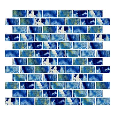 Aquabella Espania Alicante 1x2 Glass Mosaic 12"x12" Pool Tile