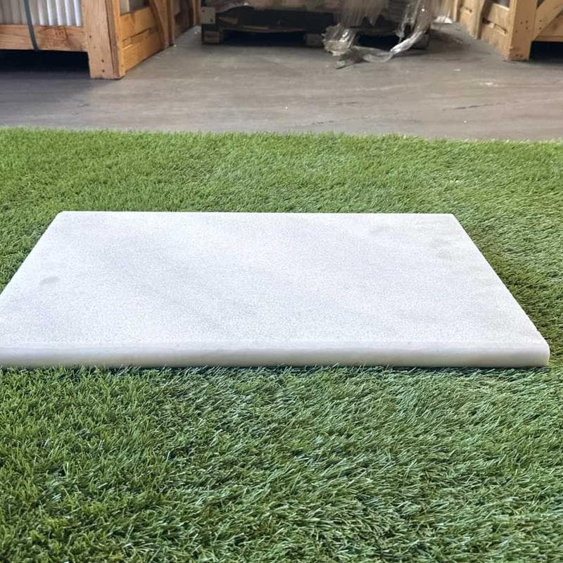 White Marble 3cm Double Bullnose Pool Coping 12x24 - Image 3