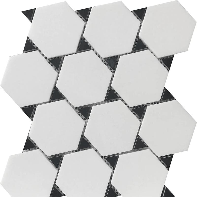 Rialto Thassos & Nero Marquina DOT 11x12 Mosaic - Image 1