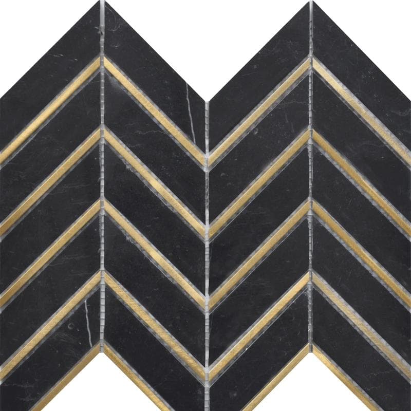 Rialto Nero Metal Arrow 10x12 Mosaic - Image 1