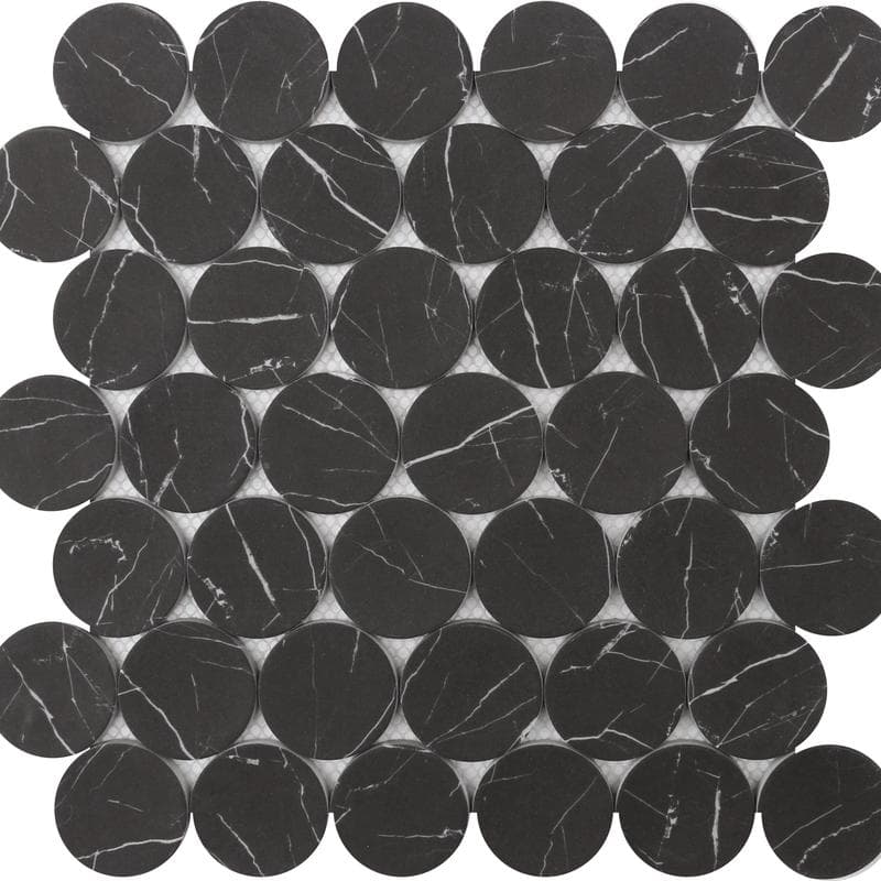 Rialto Nero Marquina Dots 12x12 Mosaic - Image 1