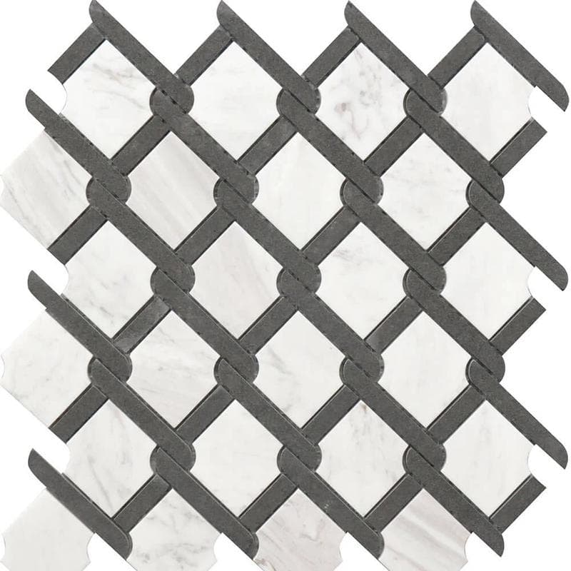 Rialto Medallion BW Marble Mosaic 12x12 - Image 1