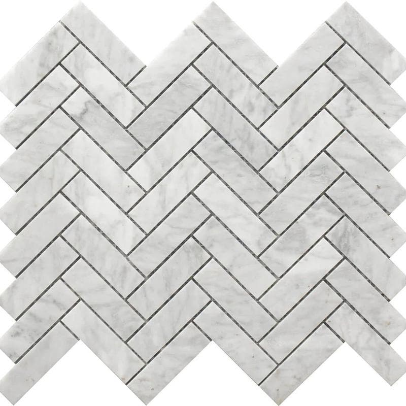 Rialto Herringbone Marble Mosaic 12x12 - Image 1