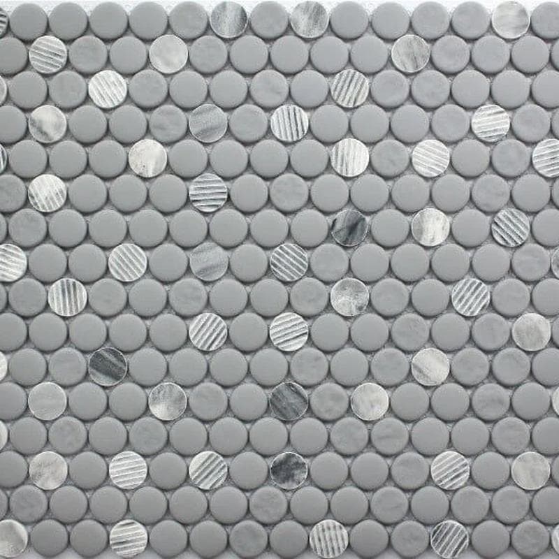 Rialto Gray Granite Penny Round 12x12 Mosaic - Image 1
