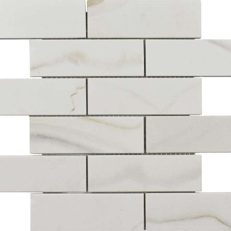 Rialto Calacata Gold Brick Mosaic 12x12 - Image 1