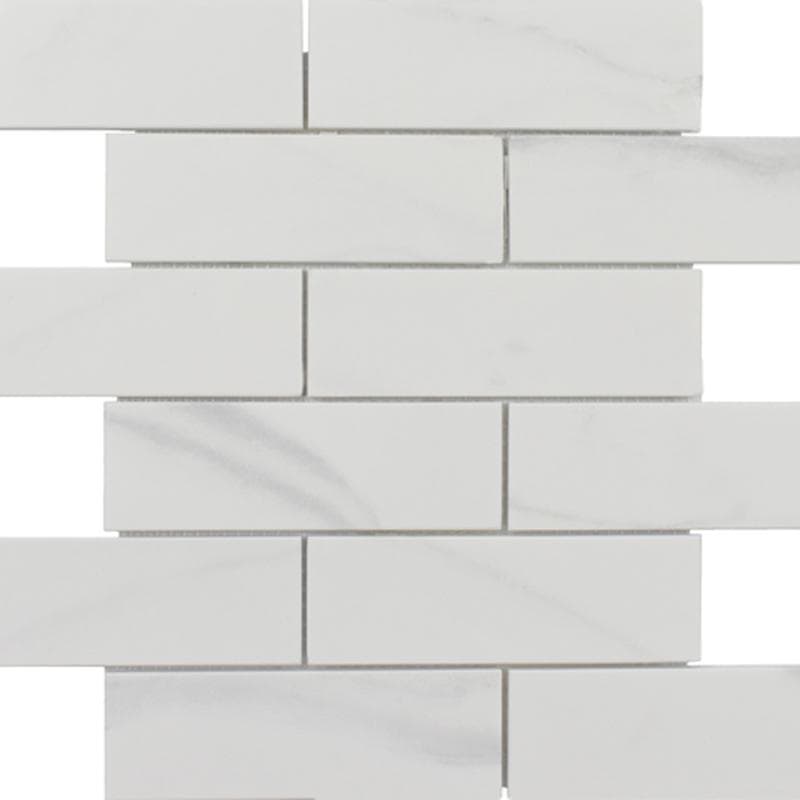 Rialto Calacata Brick Mosaic 12x12 - Image 1