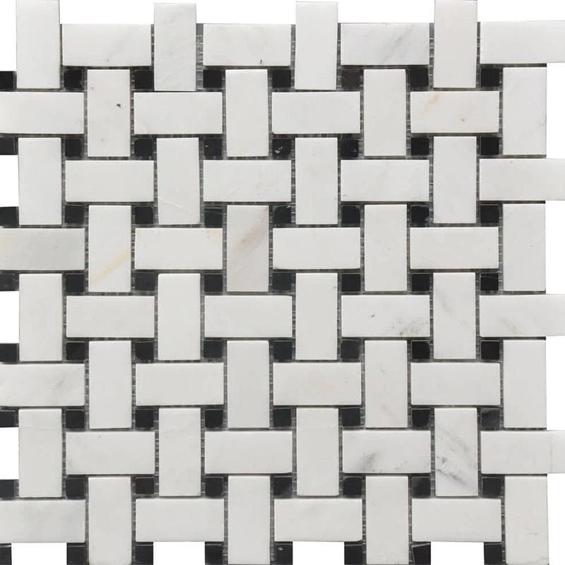 Rialto Basket Weave Marble BW MOS 12x12 - Image 1