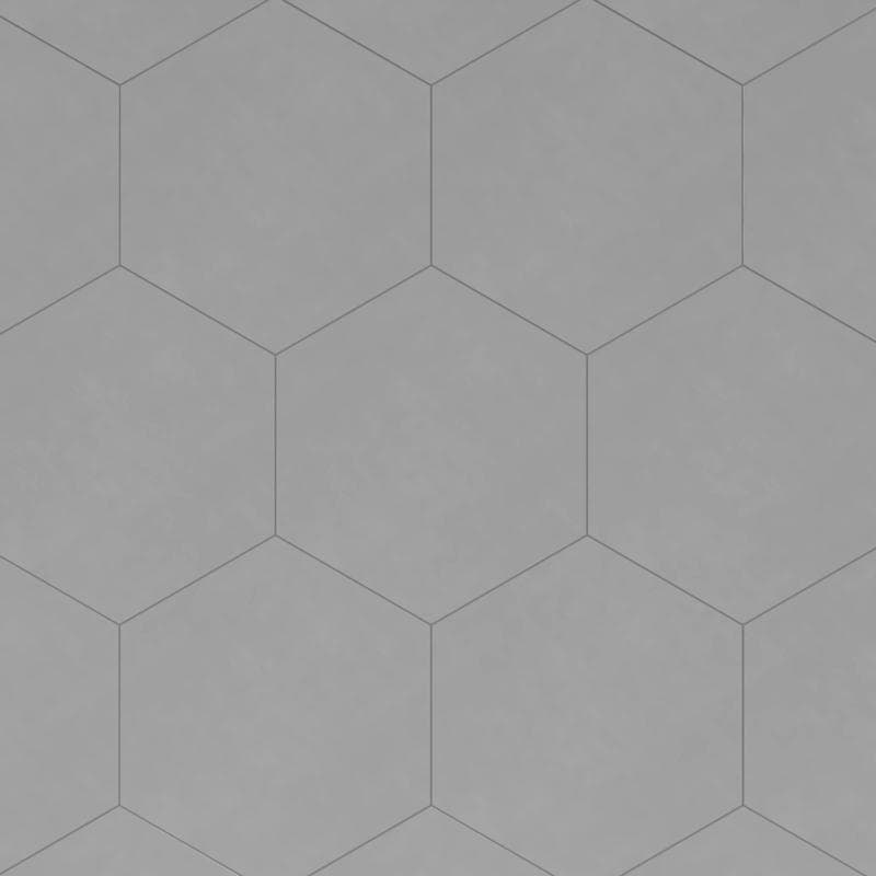 Riviera Solid Gray 8x9 Hexagon - Image 1