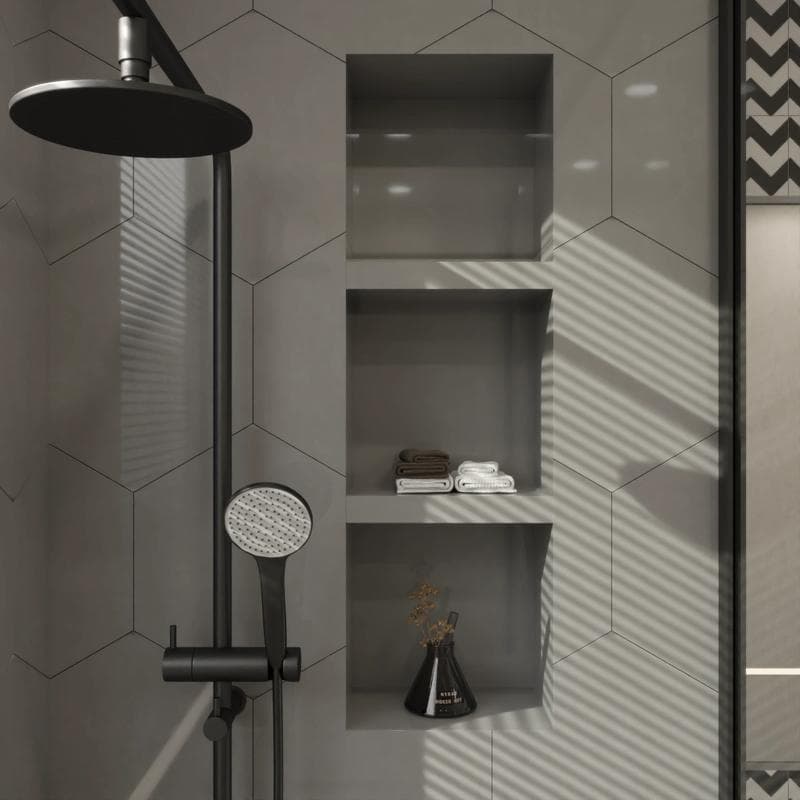 Riviera Solid Gray 8x9 Hexagon - Image 9