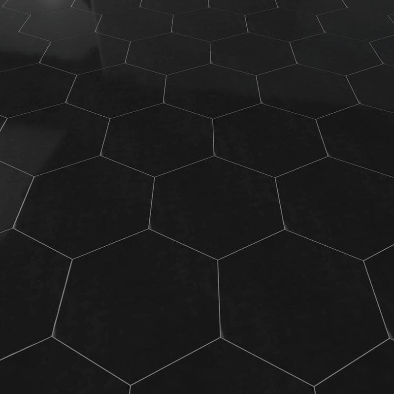 Riviera Solid Black 8x9 Hexagon - Image 5