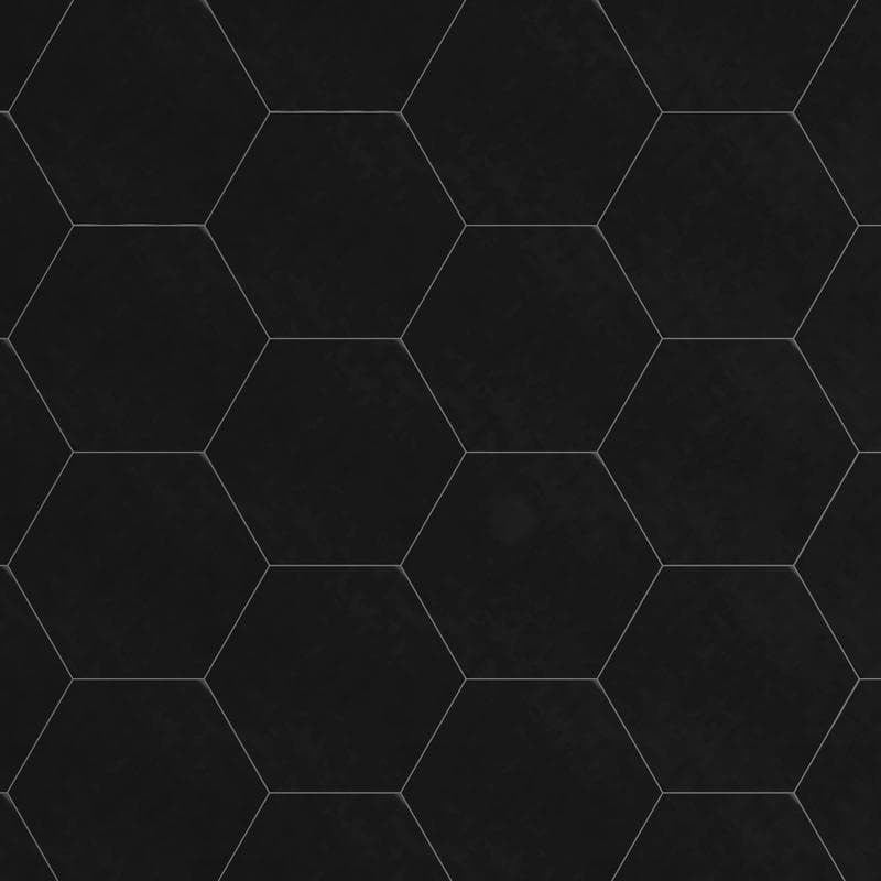 Riviera Solid Black 8x9 Hexagon - Image 6