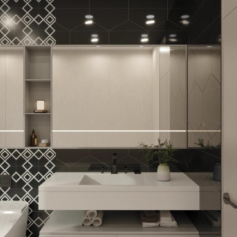 Riviera Solid Black 8x9 Hexagon - Image 8