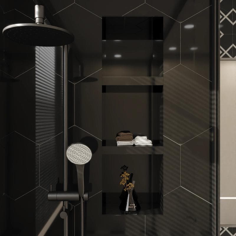 Riviera Solid Black 8x9 Hexagon - Image 9