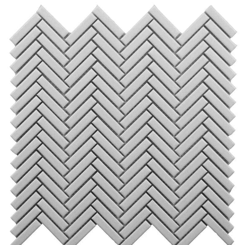 Mood Mosaics Prime BG White 12x12 Herringbone - Image 1