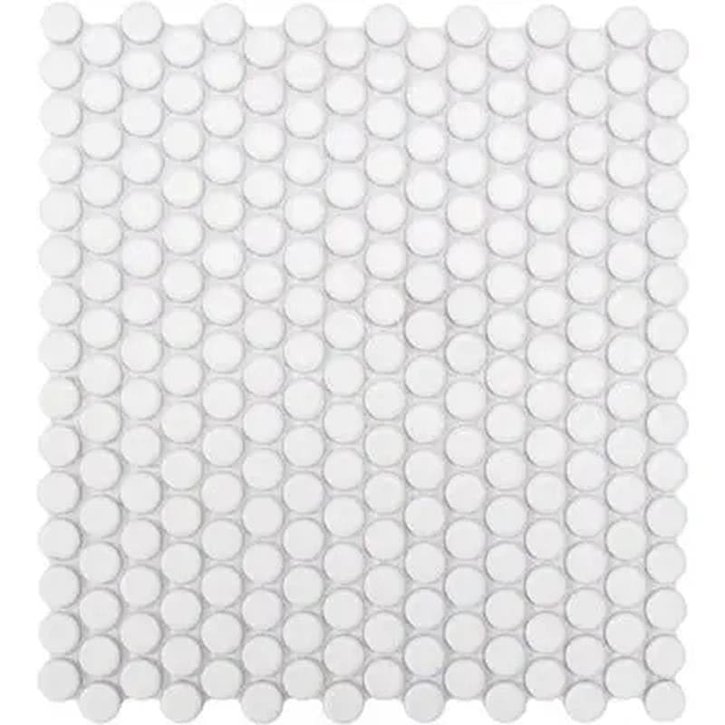 Mood Mosaics MG White Penny Round 12x12 MOS - Image 1