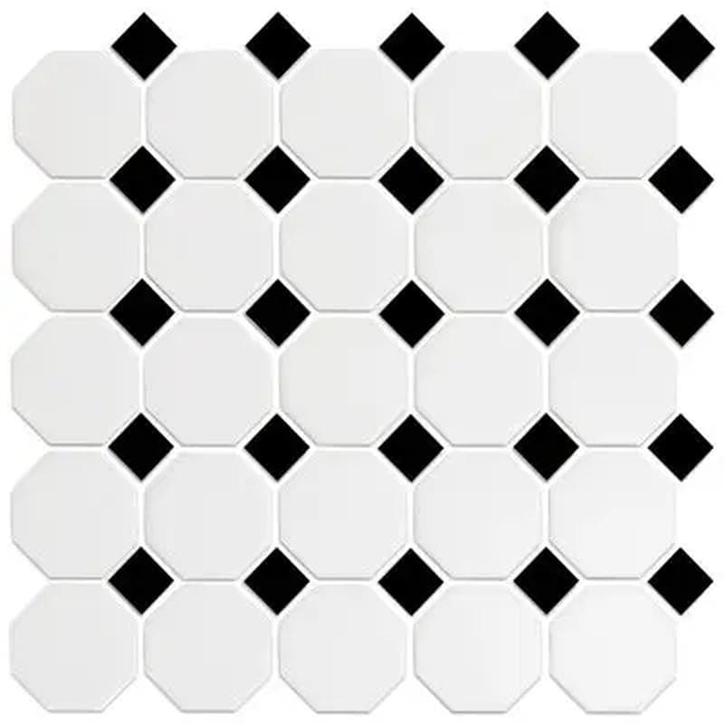 Mood Mosaics MG SN WH 12x12 W/ BLK OCT - Image 1