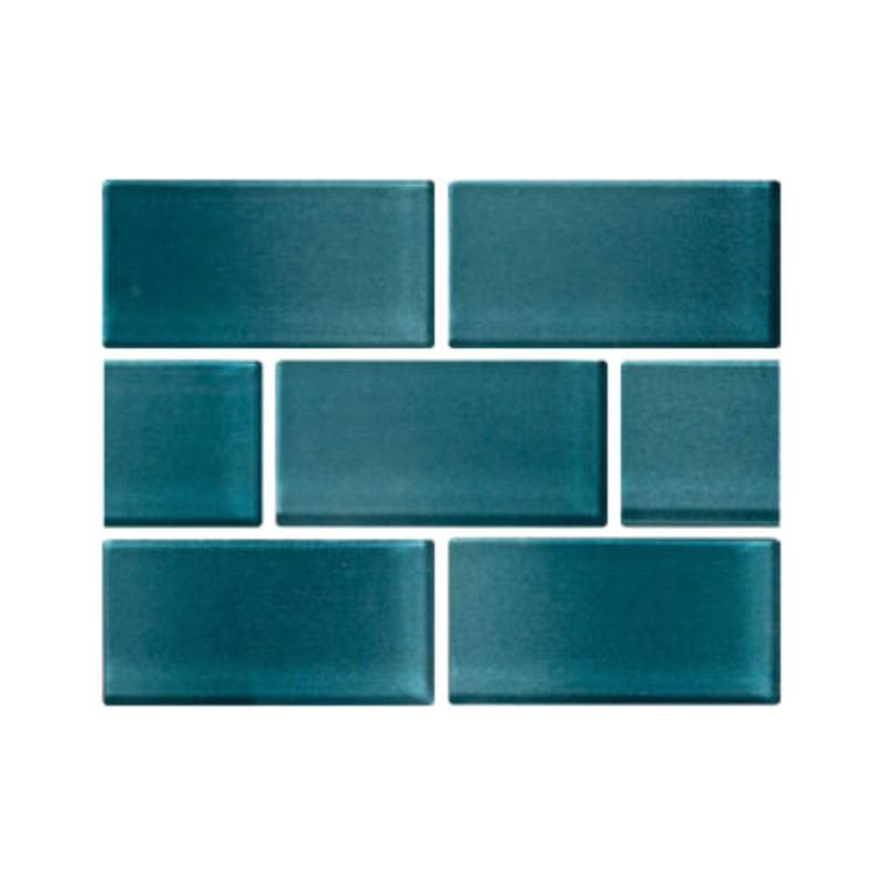 Aquabella Riviera Aqua Levanto 2x4 Glass Mosaic 12"x12" Pool Tile (RV-2433) - Image 1