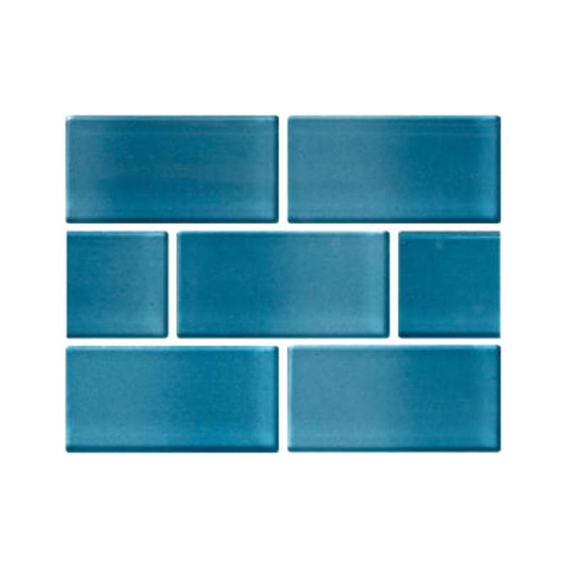 Aquabella Riviera Aqua Savona 2x4 Glass Mosaic 12"x12" Pool Tile (RV-2424) - Image 1
