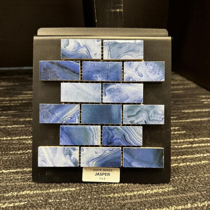 Aquabella Agate Jasper 1x2 Porcelain Mosaic 12"x12" Pool Tile - Image 2