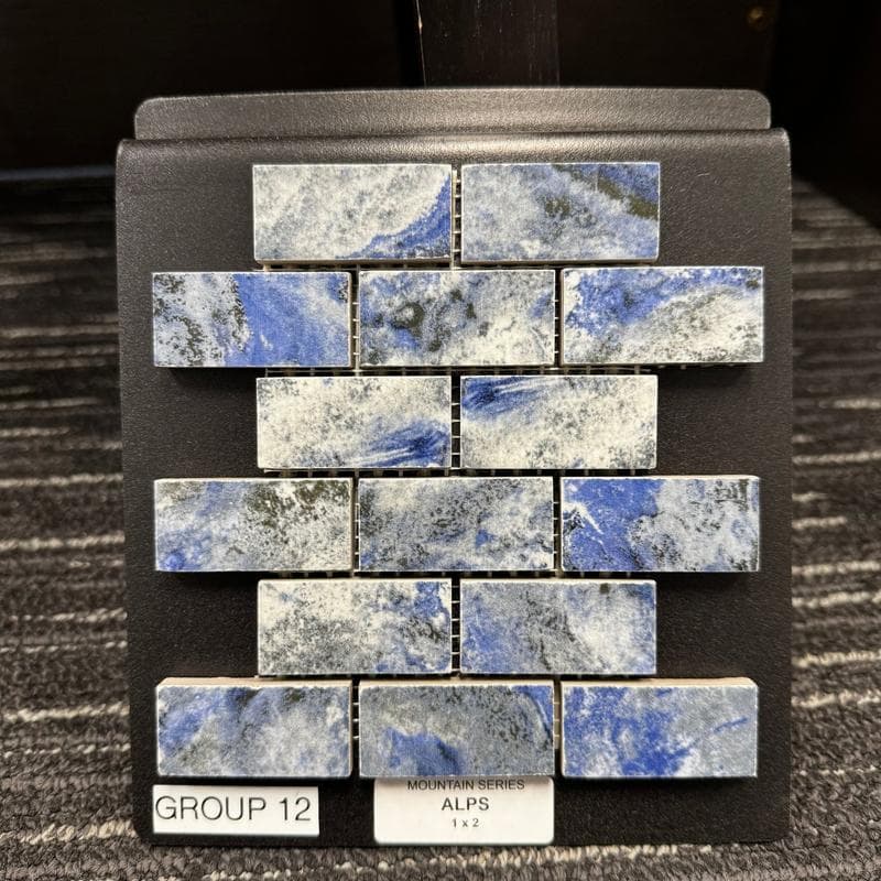 Aquabella Mountains Alps 1x2 Porcelain Mosaic 12"x12" Pool Tile - Image 2
