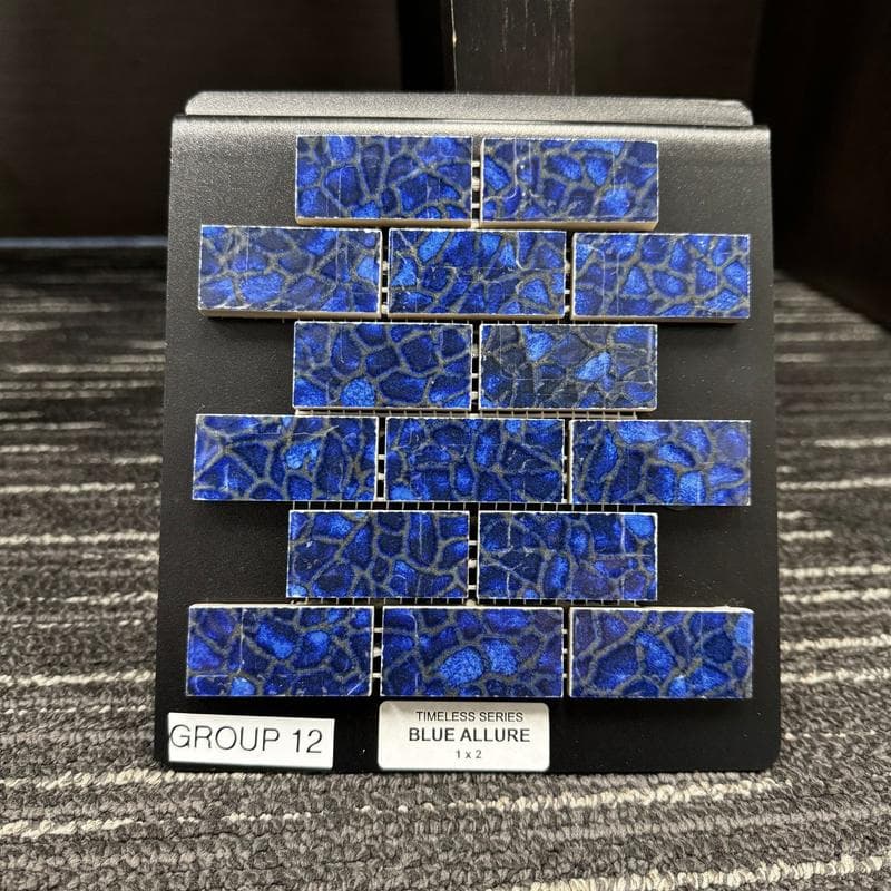 Aquabella Timeless Blue Allure 1x2 Porcelain Mosaic 12"x12" Pool Tile - Image 2