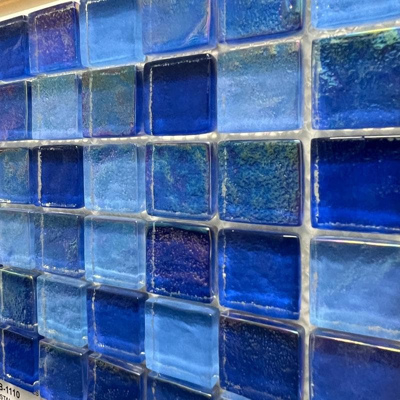 Aquabella Aurora Borealis Crystal 1x1 Glass Mosaic 12"x12" Pool Tile (AB-1110) - Image 7