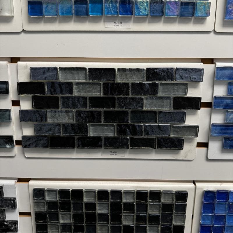 Aquabella Aurora Borealis Magic 1x2 Glass Mosaic 12"x12" Pool Tile (AB-1213) - Image 2