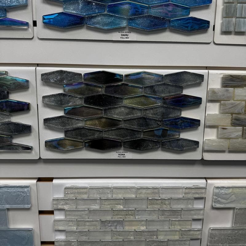 Aquabella Aloha Kona Full Hex Glass Mosaic 12"x12" Pool Tile - Image 2