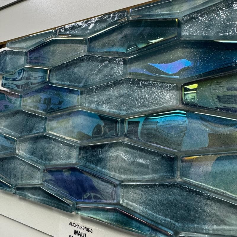 Aquabella Aloha Maui Border Hex Glass Mosaic 12"x12" Pool Tile - Image 4
