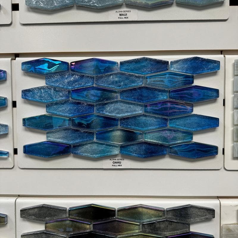 Aquabella Aloha Oahu Full Hex Glass Mosaic 12"x12" Pool Tile - Image 2
