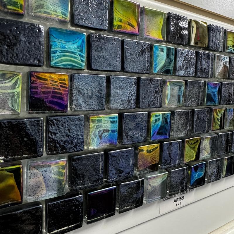 Aquabella Constellations Aries 1x1 Glass Mosaic 12"x12" Pool Tile - Image 8