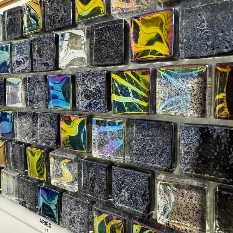 Aquabella Constellations Aries 1x1 Glass Mosaic 12"x12" Pool Tile - Image 9