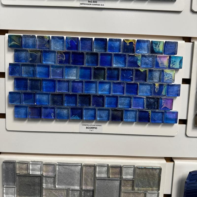 Aquabella Constellations Scorpio 1x1 Glass Mosaic 12"x12" Pool Tile - Image 7