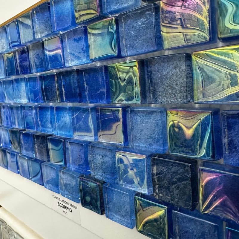 Aquabella Constellations Scorpio 1x1 Glass Mosaic 12"x12" Pool Tile - Image 8