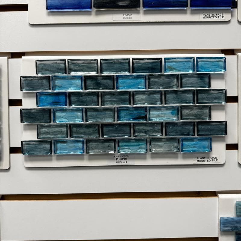 Aquabella Fjord Misty 1x2 Glass Mosaic 12"x12" Pool Tile (FJ-1299) - Image 2
