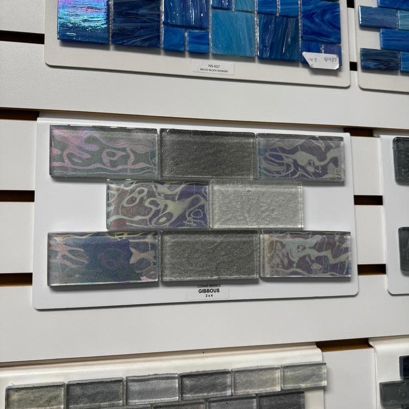 Aquabella Lunar Gibbous 2x4 Glass Mosaic 12"x12" Pool Tile - Image 2