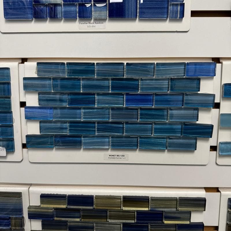 Aquabella Monet Impression 1x2 Glass Mosaic 12"x12" Pool Tile (MS-1280) - Image 2