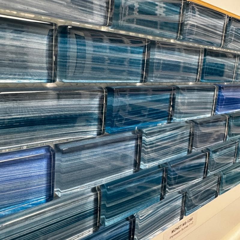 Aquabella Monet Impression 1x2 Glass Mosaic 12"x12" Pool Tile (MS-1280) - Image 4
